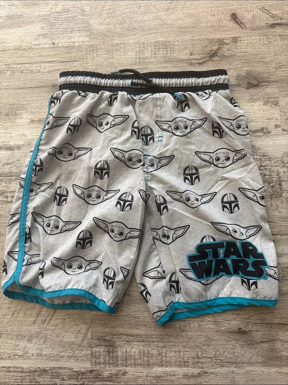 Star Wars Grey & Teal The Child Kids Swimming Suit Shorts